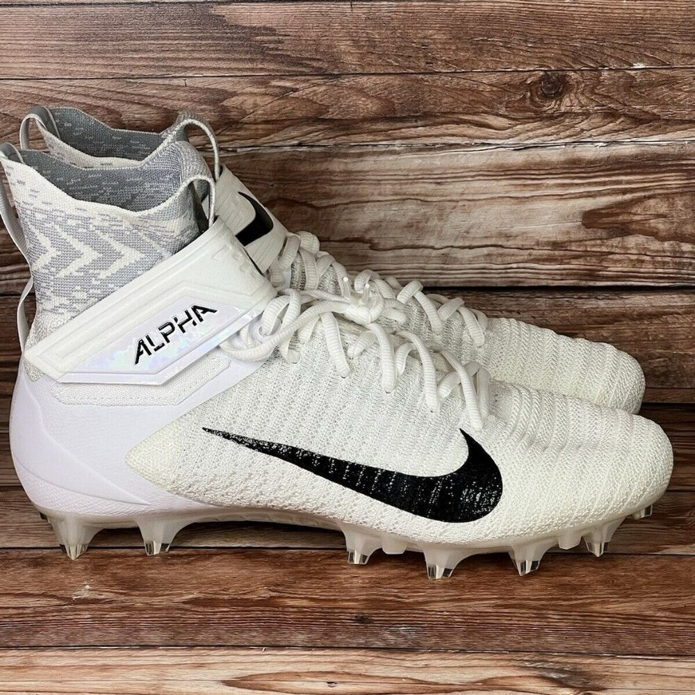 Nike Alpha Menace Elite 2 White Football Cleats Men's Size 11.5 WIDE BV3298-100